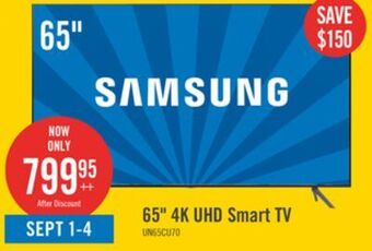 The Brick Samsung 65 cu7000 4k crystal uhd tv offer