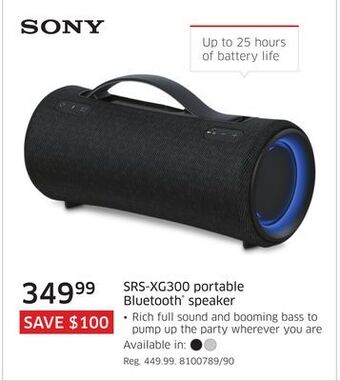 The Source Sony srs-xg300 portable bluetooth speaker offer