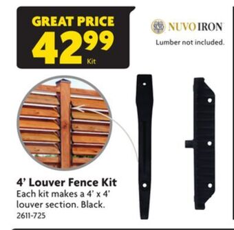 Home Hardware 4' louver fence kit offer