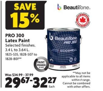 Home Hardware Pro 300 latex paint offer