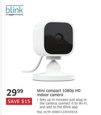 The Source Blink mini compact 1080p hd indoor camera offer