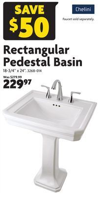 Home Hardware Rectangular pedestal basin offer