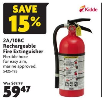 2a/10bc rechargeable fire extinguisher