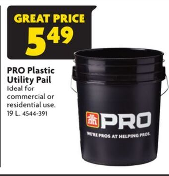 Home Hardware Pro plastic utility pail offer