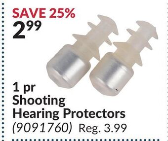 Princess Auto 1 pr shooting hearing protectors offer
