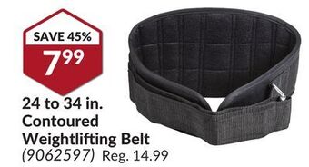 Princess Auto 24 to 34 in. contoured weightlifting belt offer