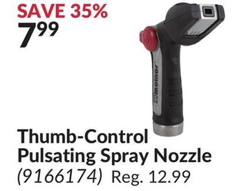 Princess Auto Thumb-control pulsating spray nozzle offer
