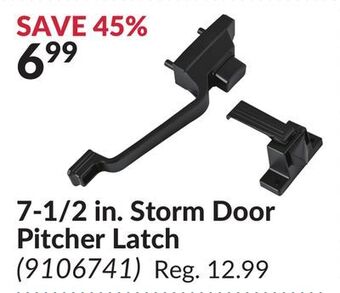 Princess Auto 7-1/2 in. storm door pitcher latch offer