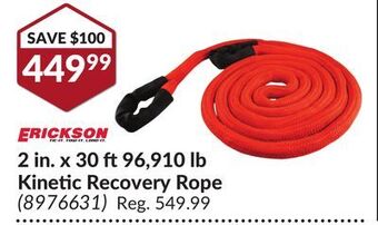 Princess Auto 2 in. x 30 ft 96, 910 lb kinetic recovery rope offer