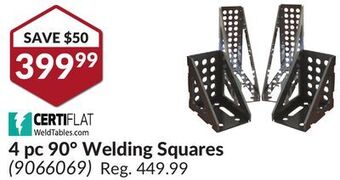 Princess Auto 4 pc 90° welding squares offer