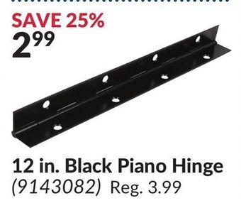 Princess Auto 12 in. black piano hinge offer