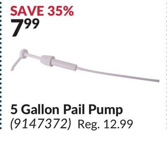 Princess Auto 5 gallon pail pump offer