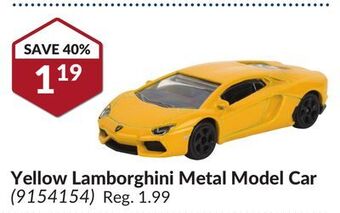 Princess Auto Yellow lamborghini metal model car offer