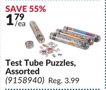 Princess Auto Test tube puzzles offer