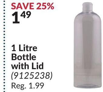 Princess Auto 1 litre bottle with lid offer