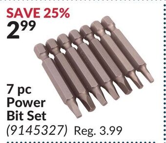 Princess Auto 7 pc power bit set offer