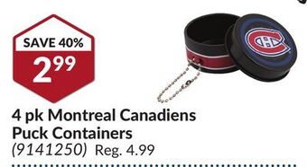 Princess Auto 4 pk montreal canadiens puck containers offer