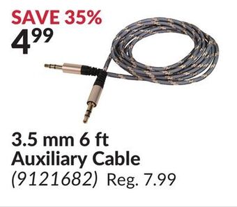 Princess Auto 3.5 mm 6 ft auxiliary cable offer