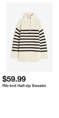 H&M Rib-knit half-zip sweater offer