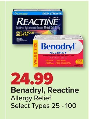 PharmaChoice Benadryl, reactine allergy relief offer