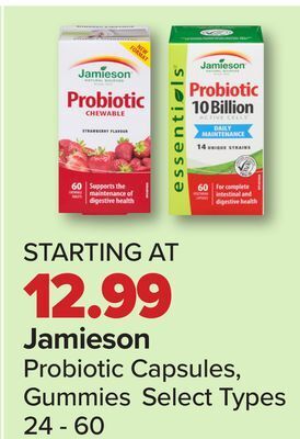 PharmaChoice Jamieson probiotic capsules, gummies offer
