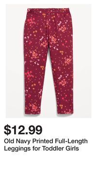 Old Navy Old navy printed full-length leggings for toddler girls offer