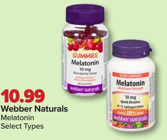 PharmaChoice Webber naturals melatonin offer