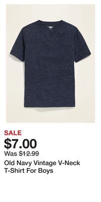 Old Navy Old navy vintage v-neck t-shirt for boys offer