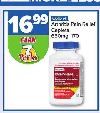 PharmaChoice Option+ arthritis pain relief caplets offer