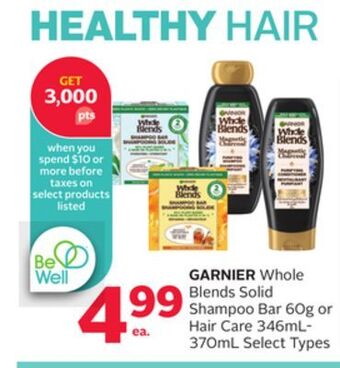 Rexall Garnier whole blends solid shampoo bar 60g or hair care 346ml - 370ml offer