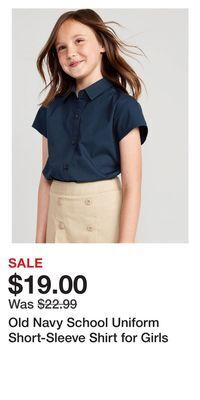 Old Navy Old navy school uniform short-sleeve shirt for girls offer
