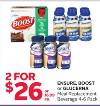 Rexall Ensure, boost or glucerna meal replacement beverage offer