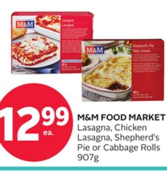 Rexall M & m food market lasagna, chicken lasagna, shepherd's pie or cabbage rolls offer
