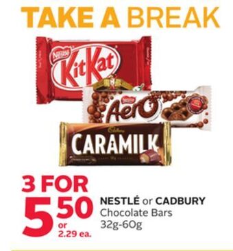 Rexall Nestlé or cadbury chocolate bars offer