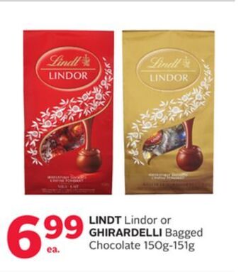 Rexall Lindt lindor or ghirardelli bagged chocolate offer