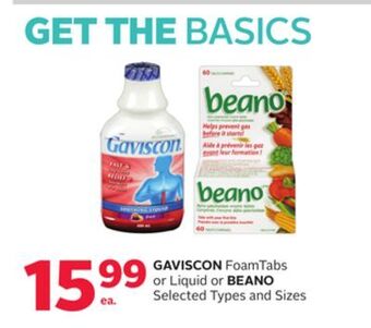 Rexall Gaviscon foamtabs or liquid or beano offer