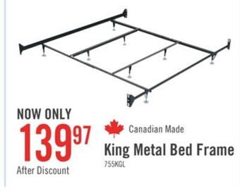 The Brick King metal glide bed frame with headboard/footboard attachment offer