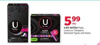 Rexall U by kotex pads, liners or tampons offer