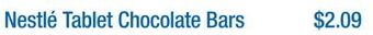 Wholesale Club Nestlé tablet chocolate bars offer