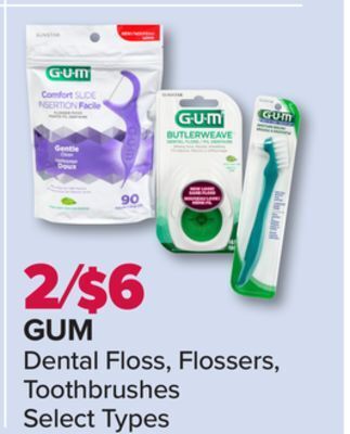 PharmaChoice Gum dental floss, flossers, toothbrushes offer