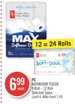 Shoppers Drug Mart Pc bathroom tissue offer