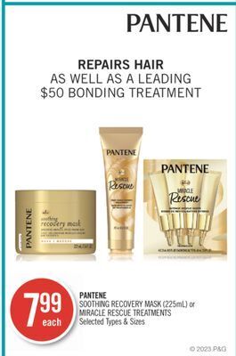 Shoppers Drug Mart Pantene soothing recovery mask (225ml) or miracle rescue treatments offer
