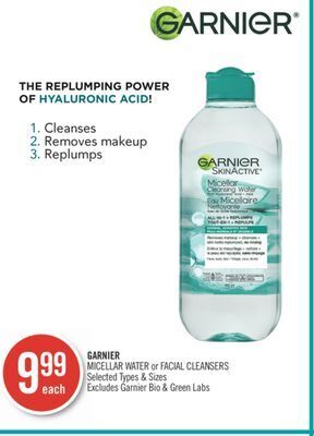 Shoppers Drug Mart Garnier micellar water or facial cleansers offer
