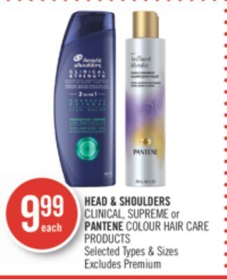 Shoppers Drug Mart Head & shoulders clinical supreme or pantene colour hair care products offer