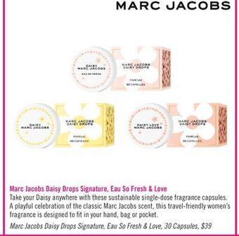 Shoppers Drug Mart Marc jacobs daisy drops signature, eau so fresh & love, 30 capsules offer