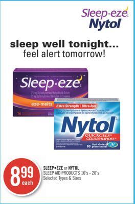 Shoppers Drug Mart Sleep•eze or nytol sleep aid products offer