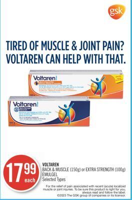 Shoppers Drug Mart Voltaren back & muscle (150g) or extra strength (100 g) offer