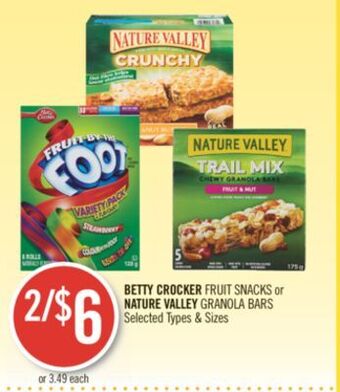 Shoppers Drug Mart Betty crocker fruit snacks or nature valley granola bars offer