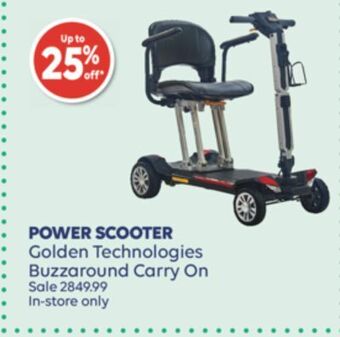 Shoppers Drug Mart Power scooter golden technologies buzzaround carry on offer