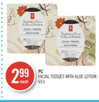 Shoppers Drug Mart Pc facial tissues with aloe lotion offer
